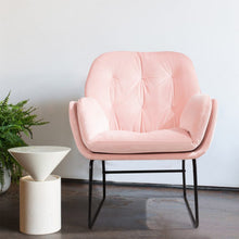 Load image into Gallery viewer, 75cm Wide Faux Leather Armchair Double Layer Padded Occasional Chair Other Occasional Chairs Living and Home Light pink Linen