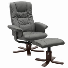 Load image into Gallery viewer, PU Leather Swivel Recliner Chair Armchair with Footstool Recliners Living and Home