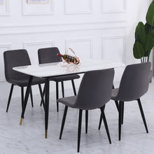 Load image into Gallery viewer, Set of 4 Curved Frosted Velvet Dining Chairs Dining Chairs Living and Home