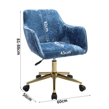 Load image into Gallery viewer, Velvet Upholstered Home Office Swivel Task Chair with Flared Arms Armchairs Living and Home