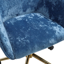 Load image into Gallery viewer, Velvet Upholstered Home Office Swivel Task Chair with Flared Arms Armchairs Living and Home