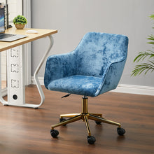Load image into Gallery viewer, Velvet Upholstered Home Office Swivel Task Chair with Flared Arms Armchairs Living and Home