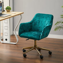 Load image into Gallery viewer, 88cm Height Velvet Upholstered Home Office Swivel Task Chair with Flared Arms Home Office Chairs Living and Home
