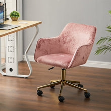 Load image into Gallery viewer, 88cm Height Velvet Upholstered Home Office Swivel Task Chair with Flared Arms Home Office Chairs Living and Home