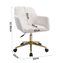 Load image into Gallery viewer, Velvet Upholstered Home Office Swivel Task Chair with Flared Arms Armchairs Living and Home