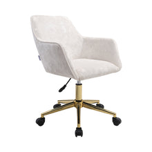 Load image into Gallery viewer, Velvet Upholstered Home Office Swivel Task Chair with Flared Arms Armchairs Living and Home