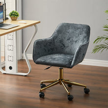 Load image into Gallery viewer, 88cm Height Velvet Upholstered Home Office Swivel Task Chair with Flared Arms Home Office Chairs Living and Home