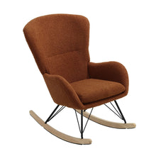 Load image into Gallery viewer, Modern Faux Wool Rocking Chair Upholstered Beige Rocking Chairs Living and Home