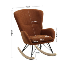 Load image into Gallery viewer, Modern Faux Wool Rocking Chair Upholstered Beige Rocking Chairs Living and Home