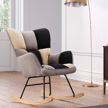 Load image into Gallery viewer, 3ft Height Tufted Linen Upholstered Rocking Chair Rocking Chairs Living and Home