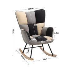 Load image into Gallery viewer, 3ft Height Tufted Linen Upholstered Rocking Chair Rocking Chairs Living and Home