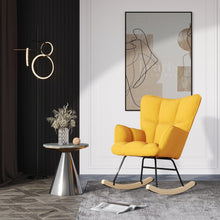 Load image into Gallery viewer, 3ft Height Tufted Linen Upholstered Rocking Chair Rocking Chairs Living and Home
