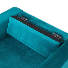 Load image into Gallery viewer, 85cm Height Teal Velvet Padded Armchair with Removable Cushion Other Occasional Chairs Living and Home