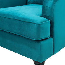 Load image into Gallery viewer, 85cm Height Teal Velvet Padded Armchair with Removable Cushion Other Occasional Chairs Living and Home
