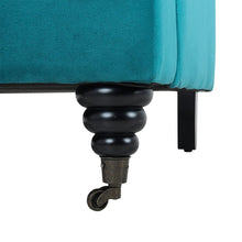 Load image into Gallery viewer, 85cm Height Teal Velvet Padded Armchair with Removable Cushion Other Occasional Chairs Living and Home