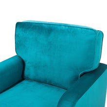 Load image into Gallery viewer, 85cm Height Teal Velvet Padded Armchair with Removable Cushion Other Occasional Chairs Living and Home