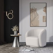Load image into Gallery viewer, White Swivel Tub Chair Upholstered Single Sofa Tub Chairs Living and Home