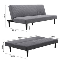 Load image into Gallery viewer, 3 Seater Upholstered Sofa Bed