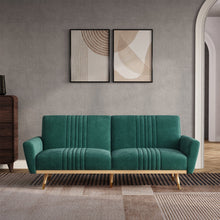 Load image into Gallery viewer, Modern Velvet 3 Seater Sofa Bed Recliner Couch with Wood Legs Living and Home