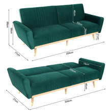 Load image into Gallery viewer, Modern Velvet 3 Seater Sofa Bed Recliner Couch with Wood Legs Living and Home