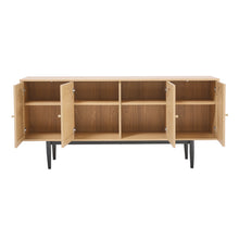 Load image into Gallery viewer, Livingandhome Modern Wood Woven 4-Door Accent Cabinet, JM2211JM2212