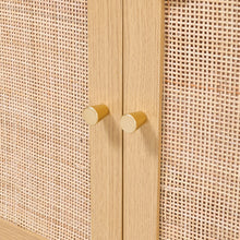 Load image into Gallery viewer, Livingandhome Modern Wood Woven 4-Door Accent Cabinet, JM2211JM2212