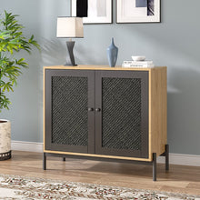 Load image into Gallery viewer, 2 Door Small Sideboard Rattan Natural Wood Cabinet Cabinets Living and Home