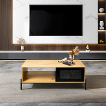 Load image into Gallery viewer, Livingandhome Rattan Coffee Table with Storage for Living Room, JM2219