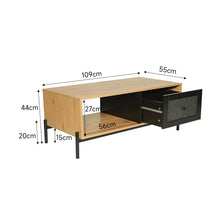 Load image into Gallery viewer, Livingandhome Rattan Coffee Table with Storage for Living Room, JM2219