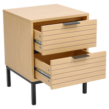 Load image into Gallery viewer, Livingandhome Small Rustic Wood Cabinet with Two Drawers, JM2221
