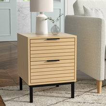 Load image into Gallery viewer, Livingandhome Small Rustic Wood Cabinet with Two Drawers, JM2221