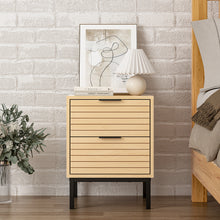 Load image into Gallery viewer, Livingandhome Small Rustic Wood Cabinet with Two Drawers, JM2221