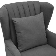 Load image into Gallery viewer, Yellow/Grey Contemporary Upholstered Wingback Chair and Footstool Set Wingback Chairs Living and Home