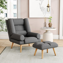 Load image into Gallery viewer, Grey Modern Comfort Adjustable Recliner with Footstool Recliners Living and Home