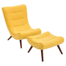 Load image into Gallery viewer, Modern Yellow Curved Accent Recliner with Ottoman Recliners Living and Home