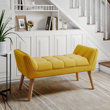 Load image into Gallery viewer, Tufted Fabric Bed Bench Upholstered Footstool Footstools Living and Home