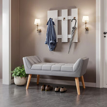 Load image into Gallery viewer, Tufted Fabric Bed Bench Upholstered Footstool Footstools Living and Home