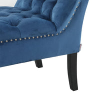 Load image into Gallery viewer, Contemporary Velvet Buttoned Bench with Black Wood Legs Footstools Living and Home
