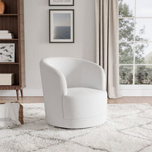 Load image into Gallery viewer, 80cm Wide White Faux Fur Accent Swivel Tub Chair Tub Chairs Living and Home