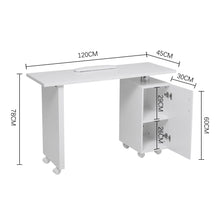 Load image into Gallery viewer, 120cm White Manicure Table Salon Station with Storage Dressing Tables Living and Home