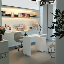 Load image into Gallery viewer, 120cm White Manicure Table Salon Station with Storage Dressing Tables Living and Home