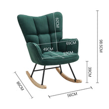 Load image into Gallery viewer, 3ft Patchwork Upholstered Rocking Chair with Wooden Skates Rocking Chairs Living and Home