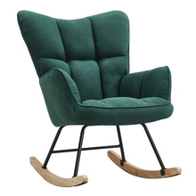 Load image into Gallery viewer, 3ft Patchwork Upholstered Rocking Chair with Wooden Skates Rocking Chairs Living and Home