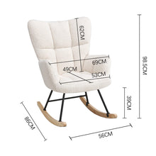 Load image into Gallery viewer, 3ft Patchwork Upholstered Rocking Chair with Wooden Skates Rocking Chairs Living and Home