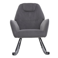Load image into Gallery viewer, Modern Grey Rocking Chair with Velvet Upholstered