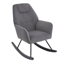 Load image into Gallery viewer, Modern Grey Rocking Chair with Velvet Upholstered