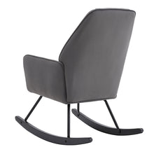 Load image into Gallery viewer, Modern Grey Rocking Chair with Velvet Upholstered