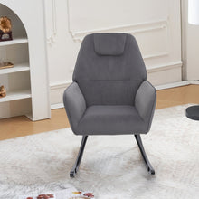 Load image into Gallery viewer, Modern Grey Rocking Chair with Velvet Upholstered