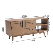 Load image into Gallery viewer, Wooden TV Stand with Storage Cabinet and Open Shelves Living and Home