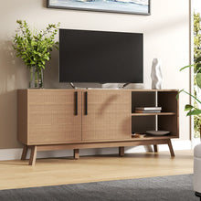 Load image into Gallery viewer, Wooden TV Stand with Storage Cabinet and Open Shelves Living and Home